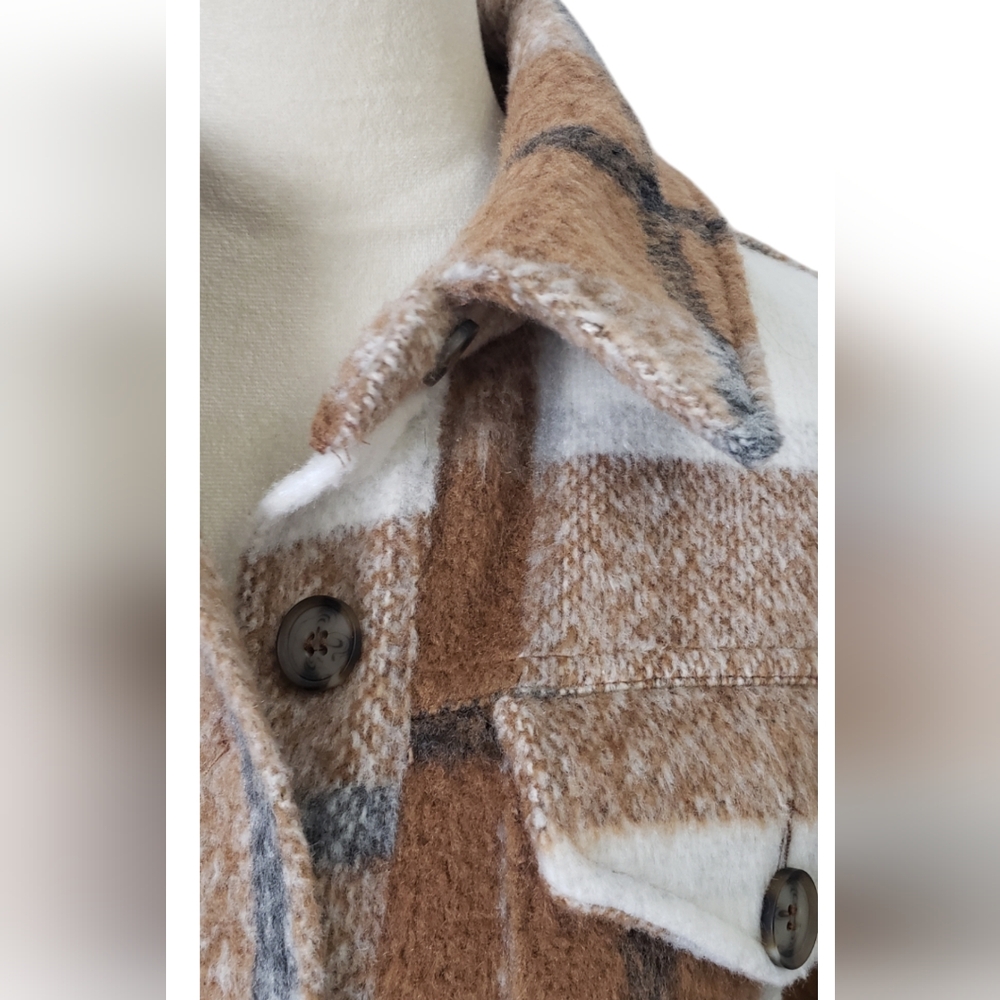 COPY - Avec Les Filles Plaid Button Front Shacket - Picture 6 of 11